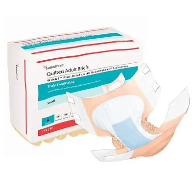 Cardinal - 66132 Wings™ Quilted Plus with BreatheEasy™ Technology Incontinence Brief