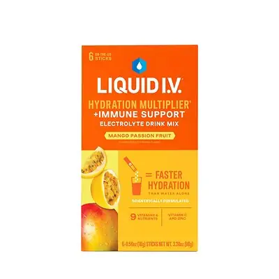 The LIV Group Inc - LVIM-6002 Oral Electrolyte Solution Liquid I.V. Hydration Multiplier® + Immune Support Mango Passoin Fruit Flavor 0.56 oz.