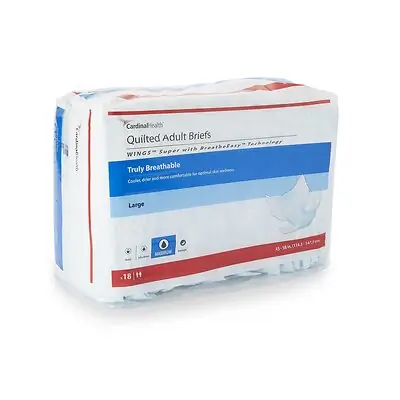 Cardinal - 87084A Wings™ Super Quilted Maximum Absorbency Incontinence Brief