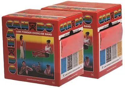 Fabrication Enterprises - 10-5492 Exercise Resistance Band CanDo® Low Powder Red 5 Inch X 50 Yard Light Resistance