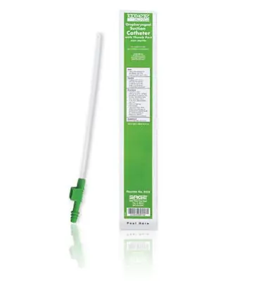 Sage Products - 6435 Oral Suctioning System Q•Care® Thumb Port Type Thumb Port Tip Oropharyngeal Style Thumb Valve Vent 14 Fr. Sterile