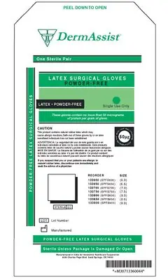 Innovative Healthcare Corp - 133650 Surgical Glove DermAssist® Size 6.5 50 Pairs per Box Sterile Latex Standard Cuff Length Smooth Ivory Not Chemo Approved